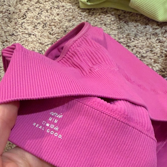 Aerie Sports Bras in Lime Green, Pink, and Lavender - Picture 7 of 8